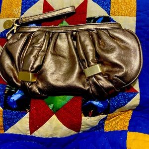 Botkier Bronze-Gold Leather Clutch Wristlet